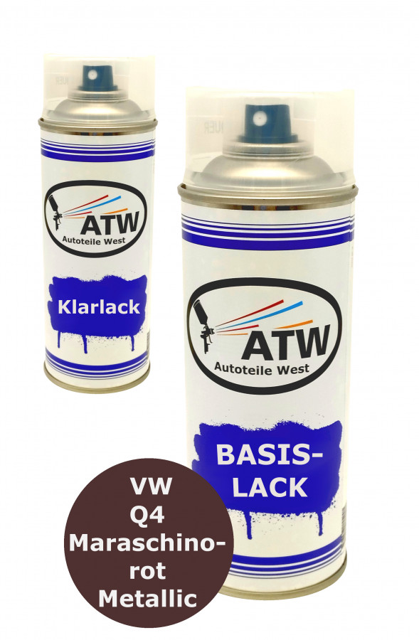 Autolack für VW Q4 Maraschinorot Metallic +400ml Klarlack Set